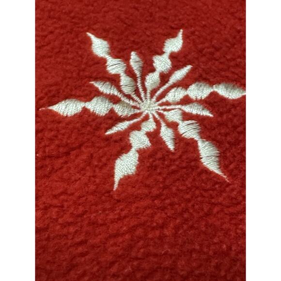 Vintage Basic Editions Red L Fleece Embroidered Snowflakes Christmas Sweater - Picture 9 of 14